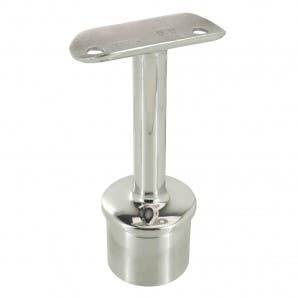 Straight Handrail Support Satin Polished 42.4mm 316