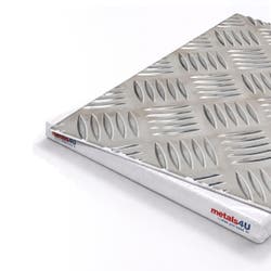 metals4U Aluminium 5 Bar Tread Plate 1.5mm Thick - Anti Slip Floor Plate, 1000mm x 500mm Sheet