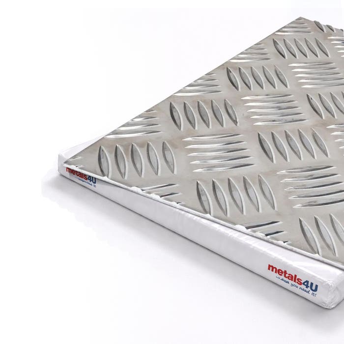 metals4U Aluminium 5 Bar Tread Plate 1.5mm Thick - Anti Slip Floor Plate, 1000mm x 500mm Sheet