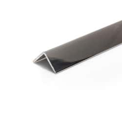19mm x 12.7mm x 1.6mm (3/4" x 1/2" x 1/16) Bright Polished Aluminium Angle
