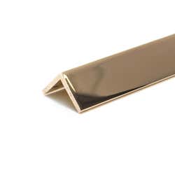  12.7mm x 12.7mm x 3.2mm (1/2" x 1/2" x 1/8") Bright Polished Brass Angle