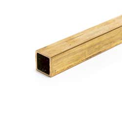 12.7mm x 12.7mm x 1.6mm (1/2" x 1/2" x 16swg) Brass Box Section