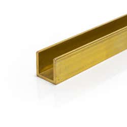  25.4mm x 25.4mm x 3.2mm (1" x 1" x 1/8") Brass Channel