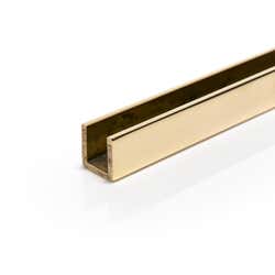  25.4mm x 25.4mm x 3.2mm (1" x 1" x 1/8") Bright Polished Brass Channel