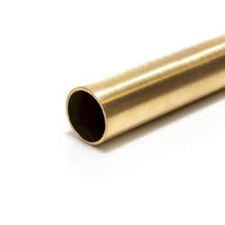  38.1mm x 1.6mm (1 1/2" x 16swg) Brushed Polished Brass Tube
