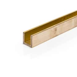 19mm x 19mm x 3.2mm (3/4" x 3/4" x 1/8") Brushed Polished Brass Channel