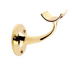 51mm Brass Hand & Foot Rail Brackets Extended Curved Top 