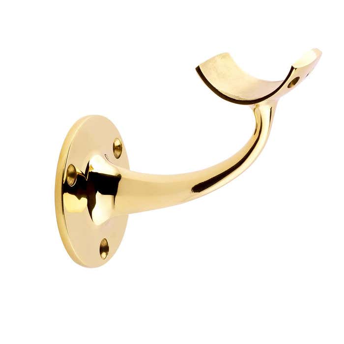 51mm Brass Hand & Foot Rail Brackets Extended Curved Top 