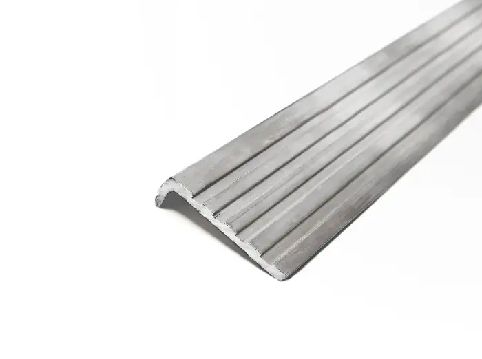 Aluminium Fluted Edgings & Nosings Aluminium Nosing Section 38.1mm x 3.2mm (1 1/2