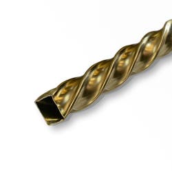 50.8mm x 1.2mm (2" x 18swg) Barley Twist Brass Tube