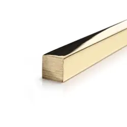 Bright polished brass square bar