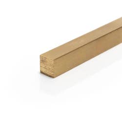  25.4mm (1") Brushed Polished Brass Square Bar