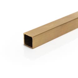  12.7mm x 12.7mm x 1.6mm (1/2" x 1/2" x 16swg) Brushed Polished Brass Box Section