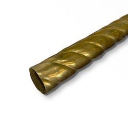 50.8mm x 1.2mm (2" x 18 swg) Rope Twist Brass Tube