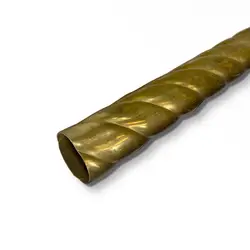 38.1mm x 1.2mm (1 1/2" x 18 swg) Rope Twist Brass Tube