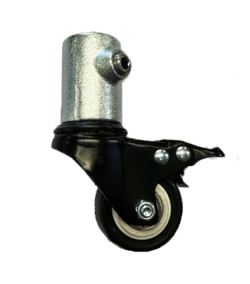 Tube clamp castor wheel