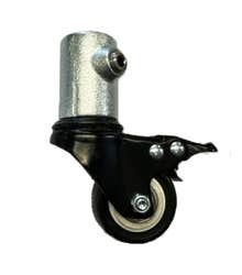 Tube clamp castor wheel