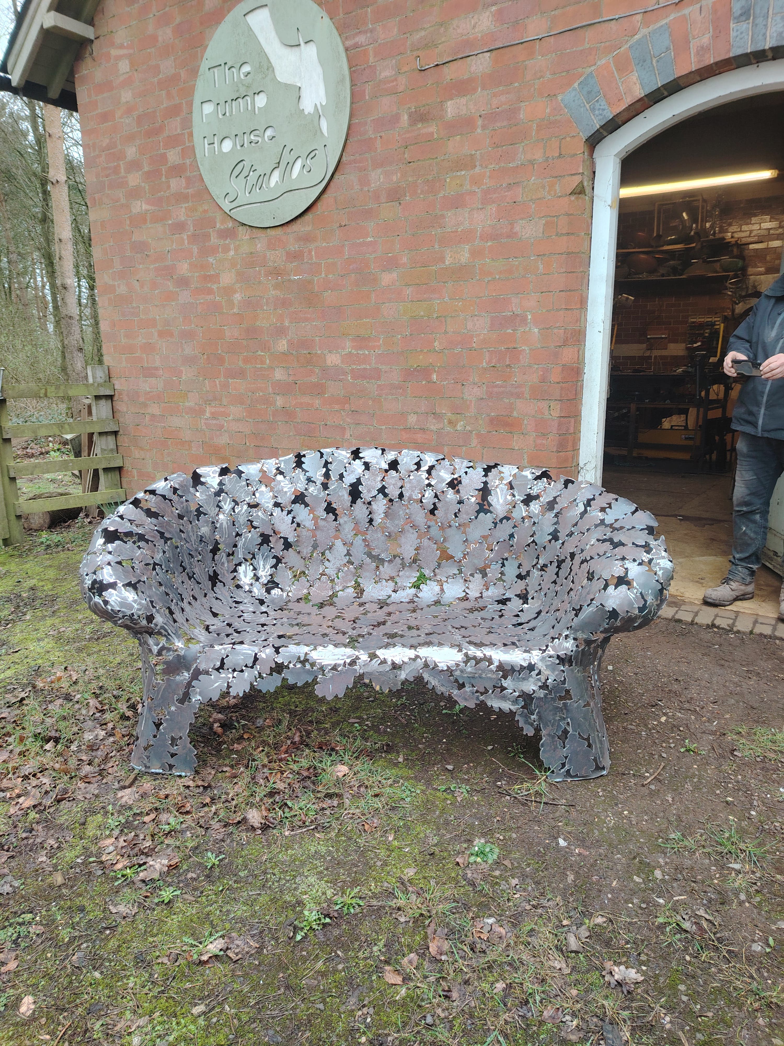 Roger Davies: A Corten Steel Bench Inspired by Leaves in the Wind